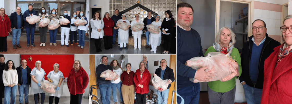 Entrega solidária de perus aos lares de idosos de Concelho